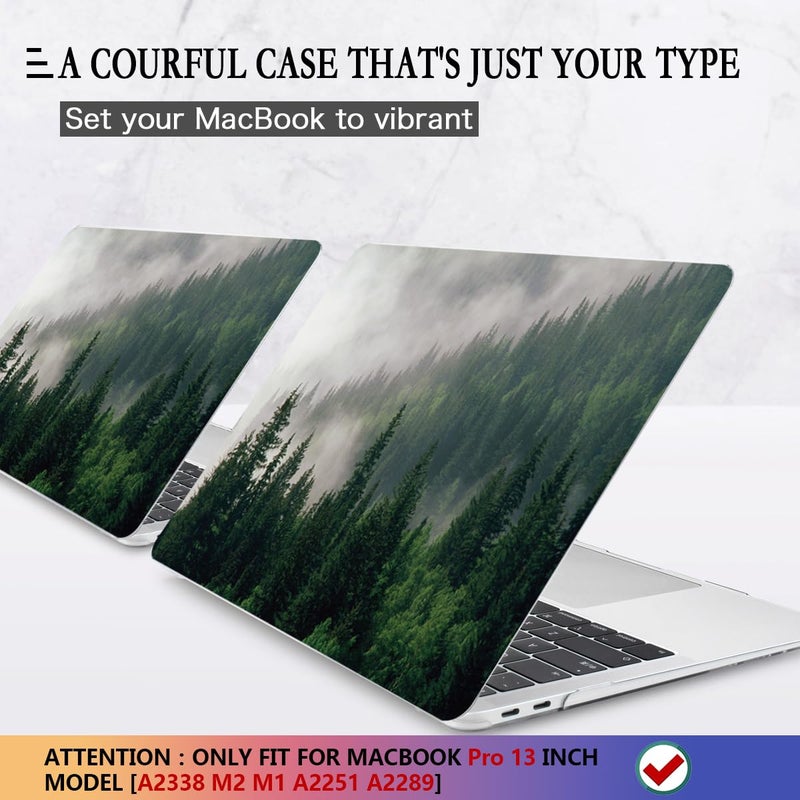 CISSOOK Compatible with MacBook Pro 13 inch Case M2 A2338 with Touch Bar 2023 Release  Forest Hard Shell Case with Keyboard Cover +Screen Protector for Pro 13 2023-2020 A2338 M1 A2251 a2289  Forest - Image 3